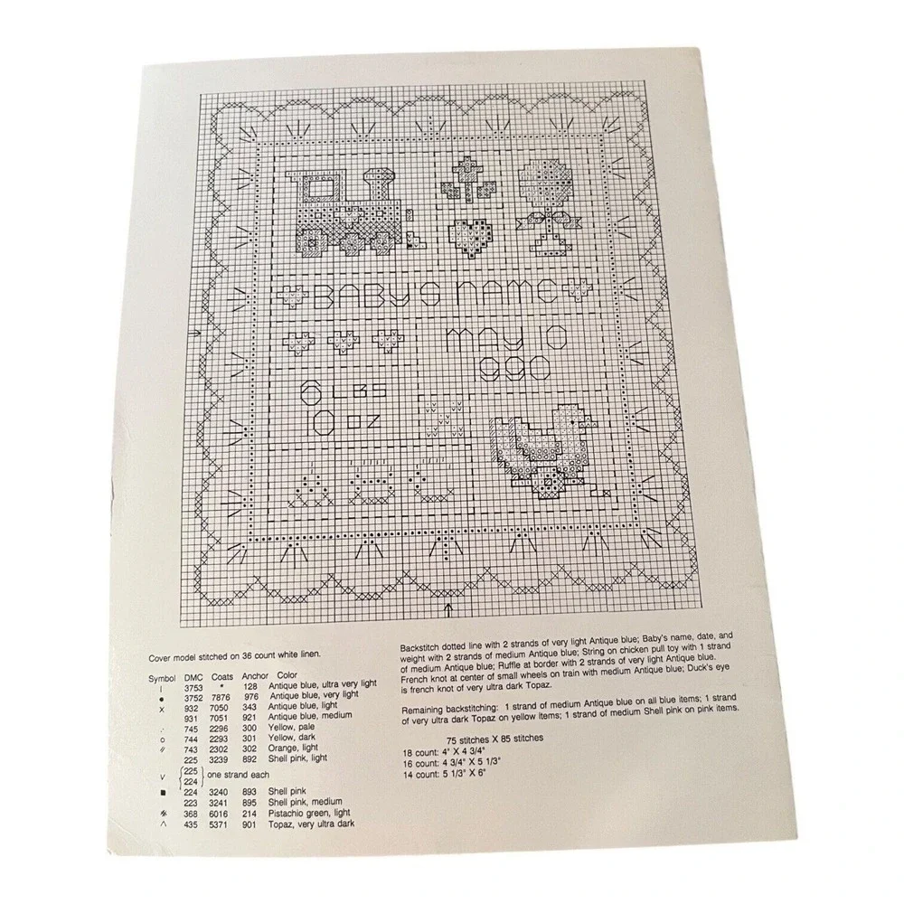 8 Vintage Cross Stitch Patterns Birthday Anniversary Clock Garden Wedding VGC